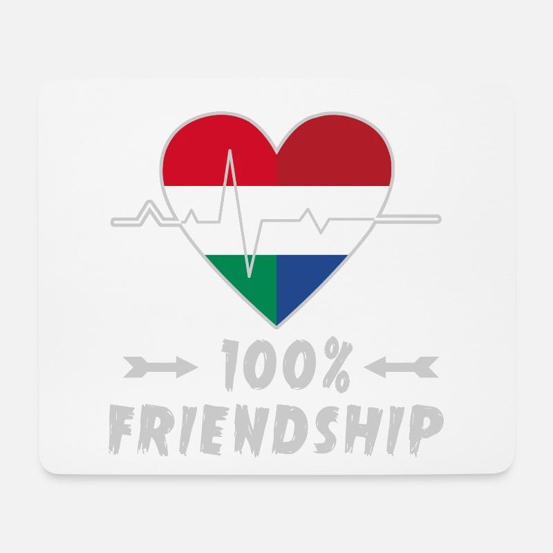 Hungary and Netherlands 100% friendship - Mouse Pad (horizontal) - white