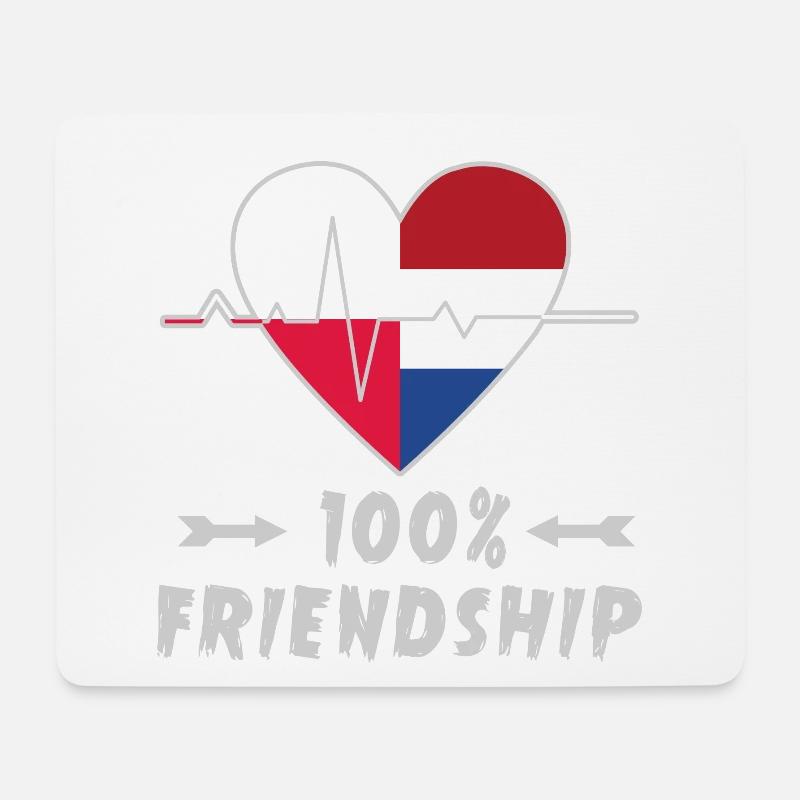 Polen und Niederlande 100% Freundschaft - Mousepad (Querformat) - Weiß