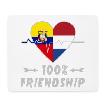 Ecuador und Niederlande 100% Freundschaft - Mousepad (Querformat) - Weiß - Vorne
