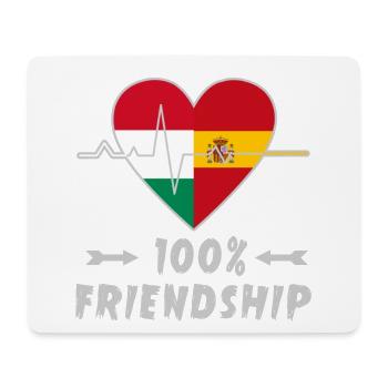 Hungary and Spain 100% friendship - Mouse Pad (horizontal) - white - Front