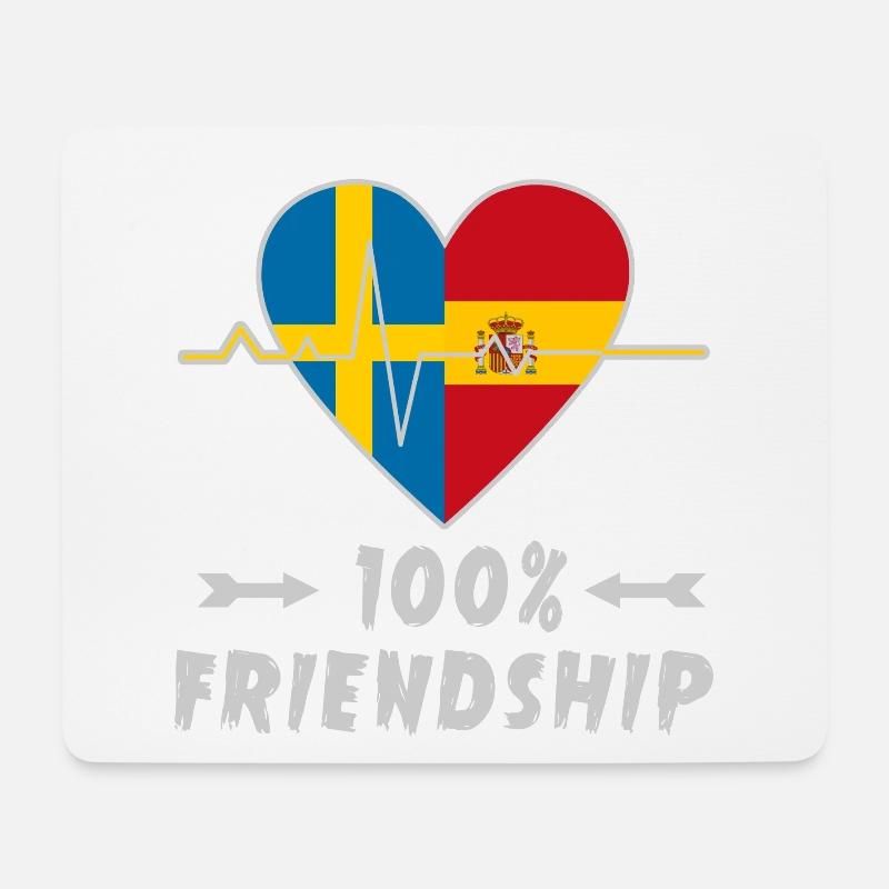 Schweden und Spanien 100% Freundschaft - Mousepad (Querformat) - Weiß