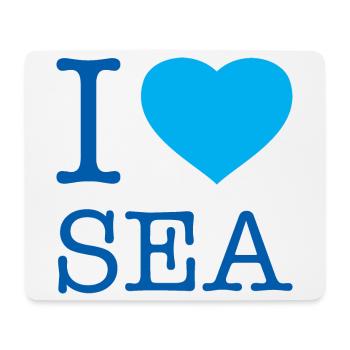 I LOVE SEA - Mousepad (Querformat) - Weiß - Vorne