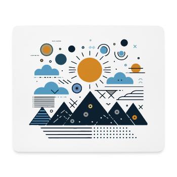 Gebirge - Mousepad (Querformat) - Weiß - Vorne