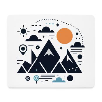 Gebirge - Mousepad (Querformat) - Weiß - Vorne