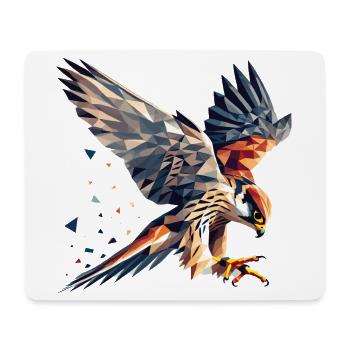 Falke Greifvogel Polygon Stil - Mousepad (Querformat) - Weiß - Vorne