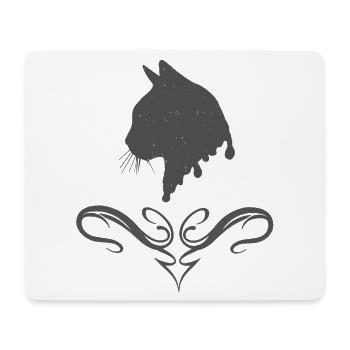 katzen motiv, sternenmuster, dripping, blob - Mousepad (Querformat) - Weiß - Vorne