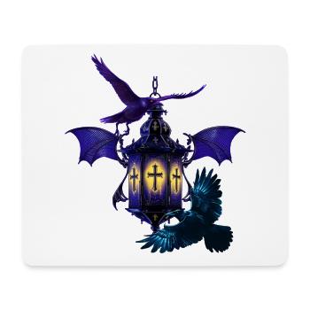 laterne, Kolkrabe, kreuze - Mousepad (Querformat) - Weiß - Vorne
