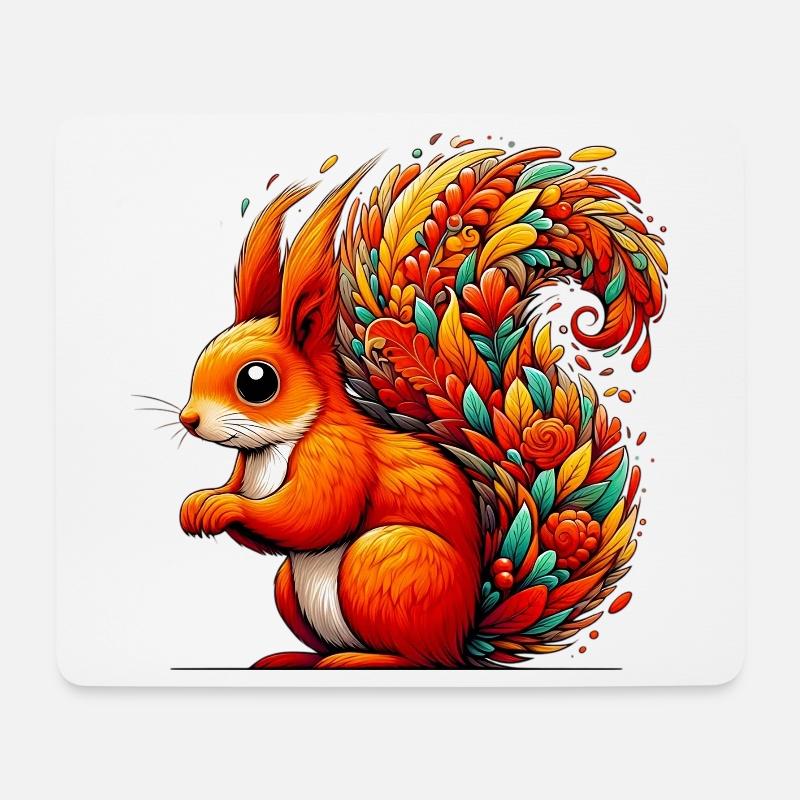 Eichhörnchen - Mousepad (Querformat) - Weiß