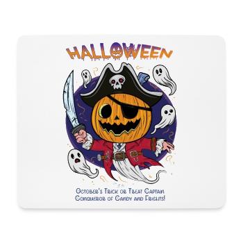 Halloween Capitaine Citrouille | Roi Bonbons - Tapis de souris (format paysage) - blanc - Devant