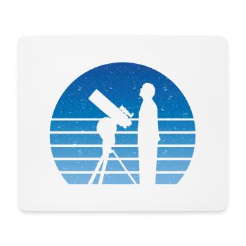 Astronom Teleskop Retro Vintage Weltraum Sterne - Mousepad (Querformat) - Weiß - Vorne