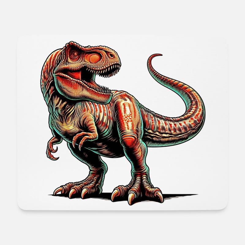 Dinosaurier - Mousepad (Querformat) - Weiß