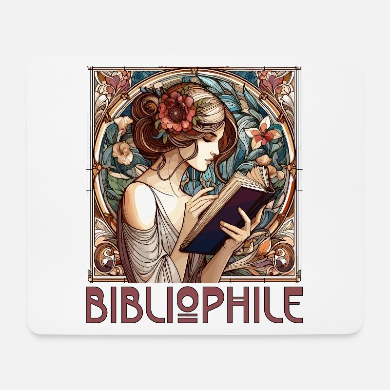 Bibliophile Frau Buch Bücher Lesen Geschenk - Mousepad (Querformat) - Weiß