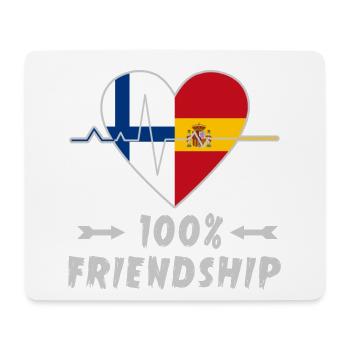 100 % amitié entre la Finlande et l'Espagne - Tapis de souris (format paysage) - blanc - Devant