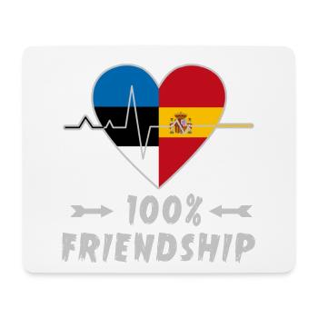 Estland und Spanien 100% Freundschaft - Mousepad (Querformat) - Weiß - Vorne