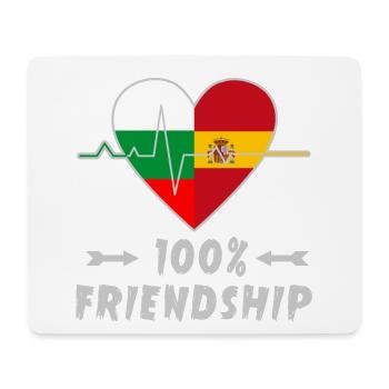 Bulgaria and Spain 100% friendship - Mouse Pad (horizontal) - white - Front
