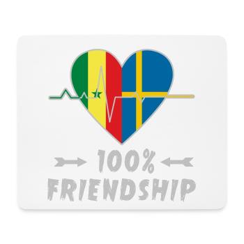 Senegal und Schweden 100% Freundschaft - Mousepad (Querformat) - Weiß - Vorne