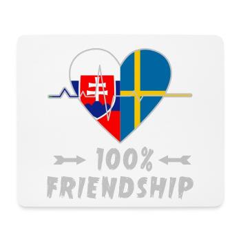 Slowakei und Schweden 100% Freundschaft - Mousepad (Querformat) - Weiß - Vorne