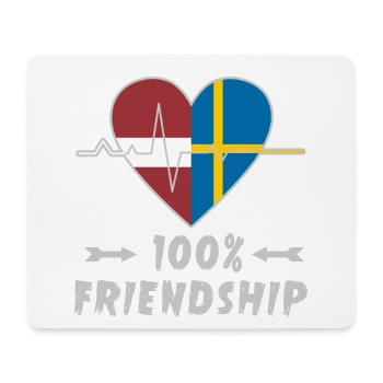 Latvia and Sweden 100% friendship - Mouse Pad (horizontal) - white - Front