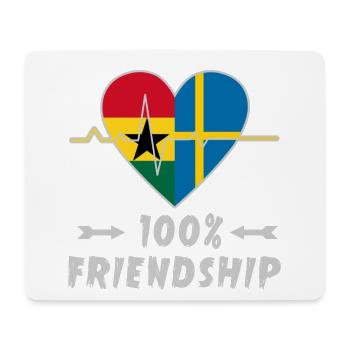 Ghana und Schweden 100% Freundschaft - Mousepad (Querformat) - Weiß - Vorne