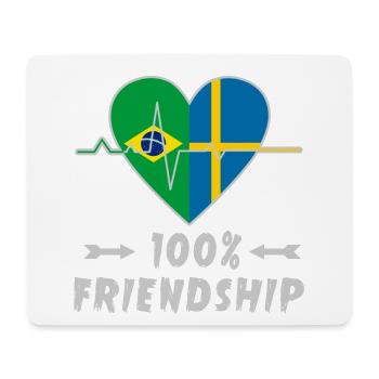 Brazil and Sweden 100% friendship - Mouse Pad (horizontal) - white - Front
