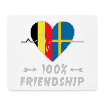 Belgien und Schweden 100% Freundschaft - Mousepad (Querformat) - Weiß - Vorne