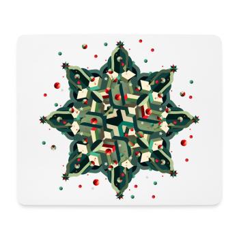 toller Weihnachtsstern im geometrischen Stil - Mousepad (Querformat) - Weiß - Vorne