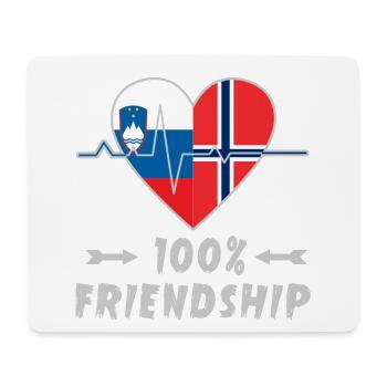 Slowenien und Norwegen 100% Freundschaft - Mousepad (Querformat) - Weiß - Vorne