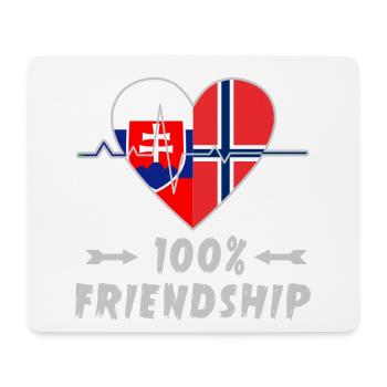 Slowakei und Norwegen 100% Freundschaft - Mousepad (Querformat) - Weiß - Vorne