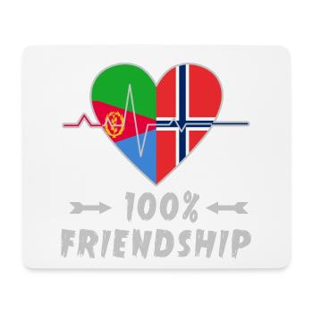 Eritrea und Norwegen 100% Freundschaft - Mousepad (Querformat) - Weiß - Vorne