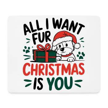 Festliches Welpen-Weihnachtsnachrichten-Design - Mousepad (Querformat) - Weiß - Vorne