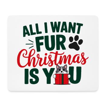 Festliches Katzenfell Weihnachten Zitat - Mousepad (Querformat) - Weiß - Vorne