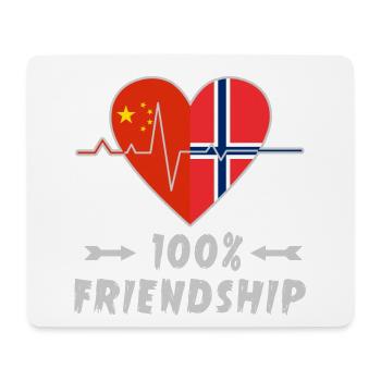 China and Norway 100% friendship - Mouse Pad (horizontal) - white - Front