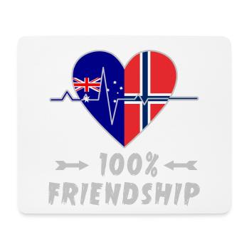 Australien und Norwegen 100% Freundschaft - Mousepad (Querformat) - Weiß - Vorne