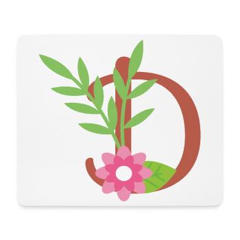 Elegant letter 'D' with flowers - Tapis de souris (format paysage) - blanc - Devant