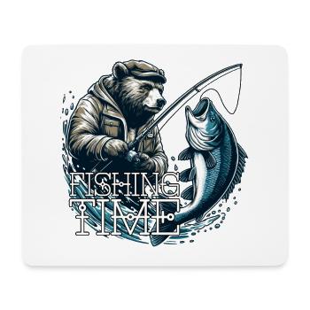 Fishing Time Bear Fishing Fisherman Fish Gift - Mouse Pad (horizontal) - white - Front