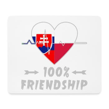 Slowakei und Polen 100% Freundschaft - Mousepad (Querformat) - Weiß - Vorne