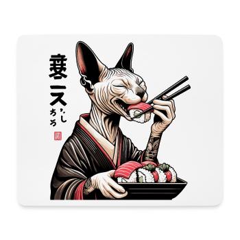 Sushi Sphynx Katze Maki Kimono Geschenk - Mousepad (Querformat) - Weiß - Vorne