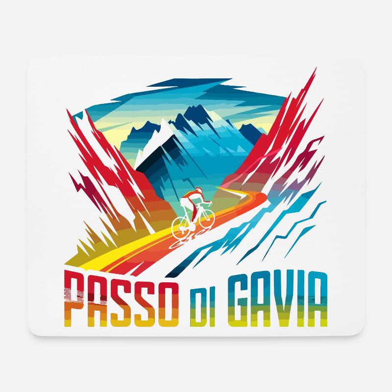 Gavia-Pass - Legendärer Aufstieg - Italien - Mousepad (Querformat) - Weiß