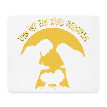 Uns ist ein Kind geboren Krippe Weihnachten Jesus - Mousepad (Querformat) - Weiß - Vorne