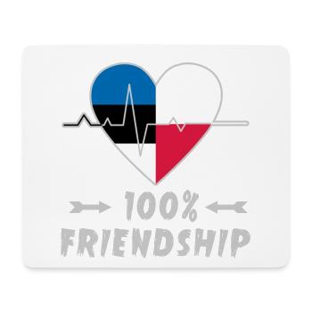 Estland und Polen 100% Freundschaft - Mousepad (Querformat) - Weiß - Vorne