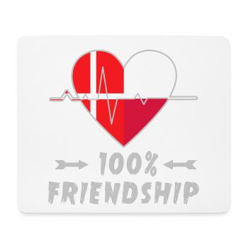 Dänemark und Polen 100% Freundschaft - Mousepad (Querformat) - Weiß - Vorne