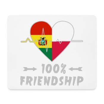 Bolivien und Polen 100% Freundschaft - Mousepad (Querformat) - Weiß - Vorne
