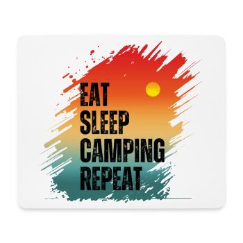 ESSEN SCHLAFEN CAMPING WIEDERHOLEN - Mousepad (Querformat) - Weiß - Vorne