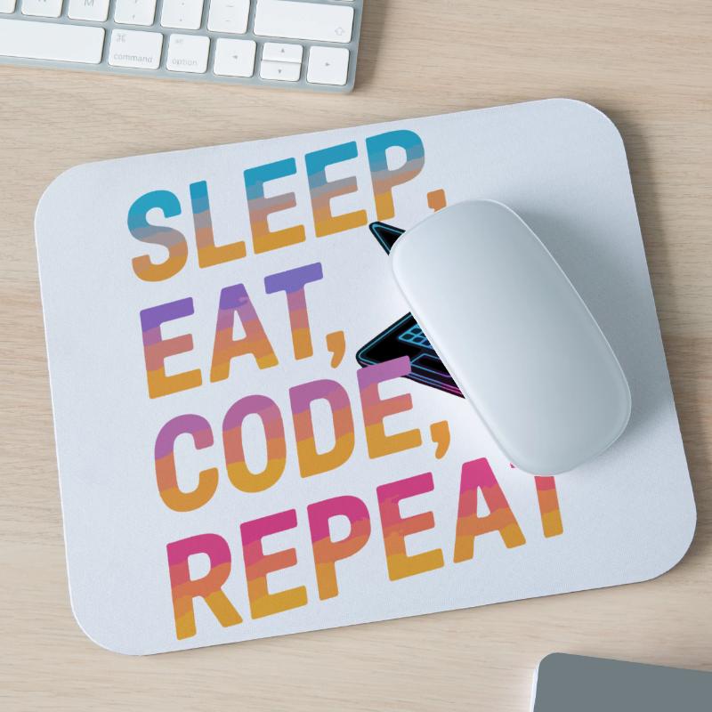Dormir, manger, coder, répéter Tapis de souris (format paysage)