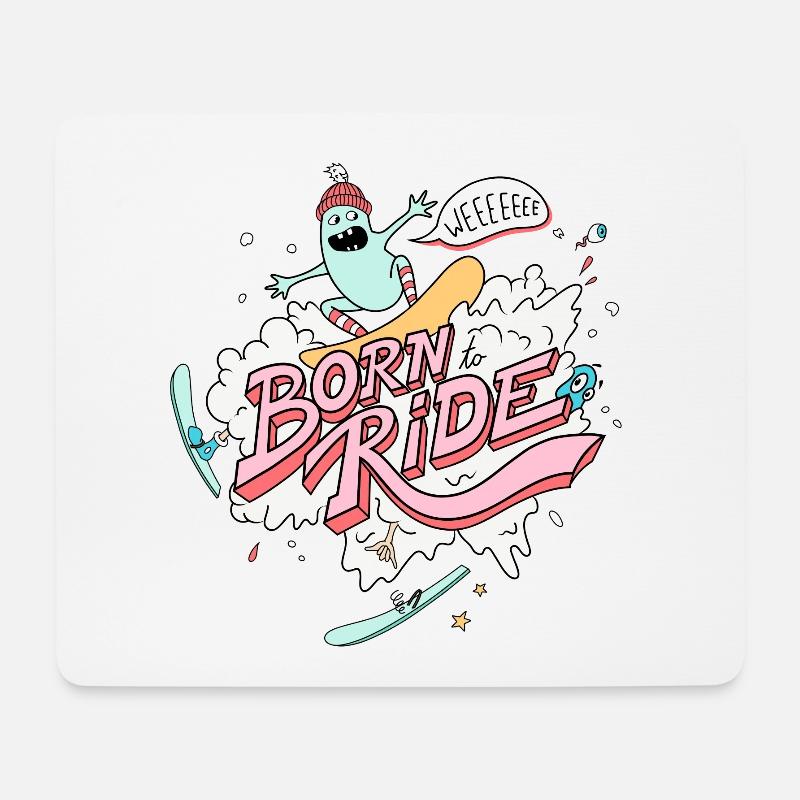 Born To Ride - Snowboard - Mouse Pad (horizontal) - white