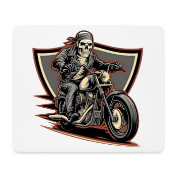 Fearless biker on a gloomy ride - Mouse Pad (horizontal) - white - Front