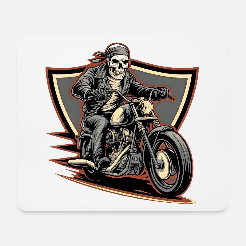 Fearless biker on a gloomy ride - Mouse Pad (horizontal) - white