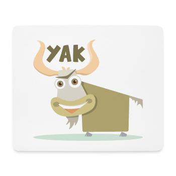 Fröhliche und farbenfrohe Illustration eines Yaks - Mousepad (Querformat) - Weiß - Vorne