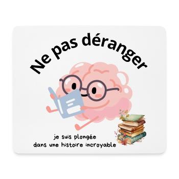 Ne pas déranger lecture - Tapis de souris (format paysage) - blanc - Devant