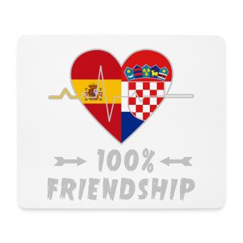 L'Espagne et la Croatie : amitié à 100 % - Tapis de souris (format paysage) - blanc - Devant
